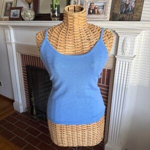Pure Collection blue cozy cashmere tank top 4